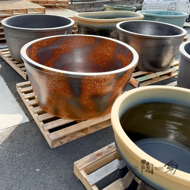 掛湯壺[HI-302]Φ600×H600 定価145,200- | 信楽焼 陶器浴槽 陶器風呂の