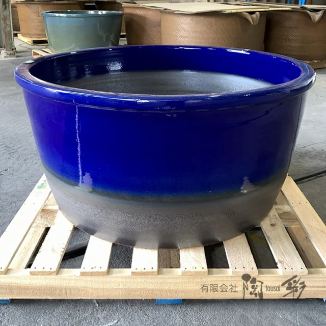 信楽焼き壺風呂 掛湯壺[HI-302]Φ600×H600 定価167,200- | 信楽焼 陶器浴槽 陶器風呂の